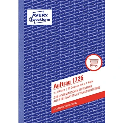 Afbeelding van Avery Zweckform Opdrachtformulier 1725 DIN A5 staand Aantal paginas: 80