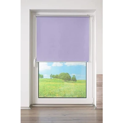 Afbeelding van Veerrolgordijn / middenrolgordijn met moderne stoffen frame lavendel 100cm x 150cm (B L)