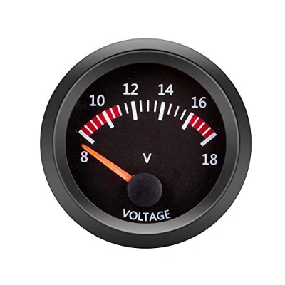 Afbeelding van ETOPARS 52 mm wijzer voor motor, auto, set, spanningsweergave, controlelampje, led, wit, universeel