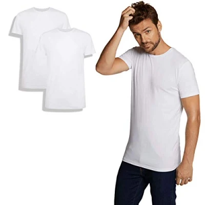Afbeelding van Comfortabel &amp; Zijdezacht Bamboo Basics T Shirts Ruben ronde hals (2 pack) Wit XL