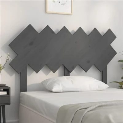 Afbeelding van Hoofdbord 122,5x3x80,5 cm massief grenenhout grijs