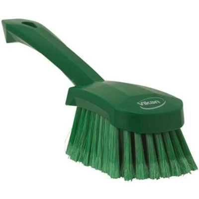 Image de VIKAN 41942 brosse à main, manche court, 270 mm, polyester, doux/fendu, vert 4194/2