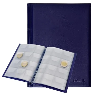 Afbeelding van Muntenalbum voor 120 munten van 2 euro, opslag herdenkingsmunten (blauw)