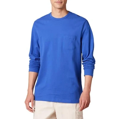 Image de Amazon Essentials T shirt à manches longues pour homme, coupe classique, bleu vif, taille L