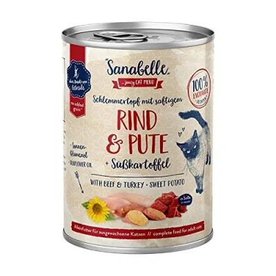 Afbeelding van Voordeelpakket Sanabelle Vlees in Saus 24 x 380 g Kattenvoer Rund &amp; Kalkoen