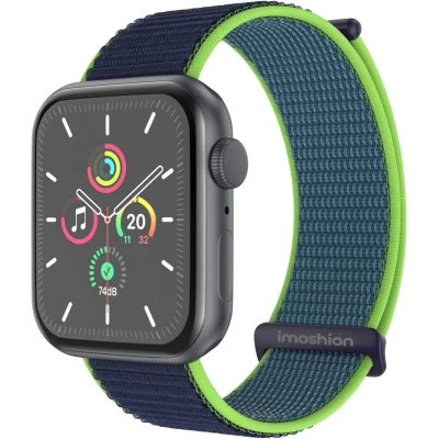 Afbeelding van iMoshion Nylon⁺ bandje geschikt voor Apple Watch Series 1 / 2 3 4 5 6 7 8 9 SE Ultra (2) 42 44 45 49 mm Lime