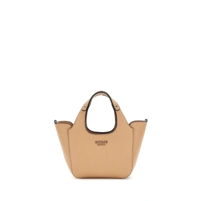 Afbeelding van GUESS Handtas Schoudertas Helina Mini Tote Beige
