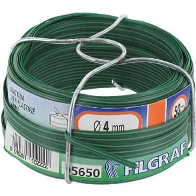 Afbeelding van Deltafix IJzerdraad 1x rol 4 mm x 50 m geplastificeerd verzinkt staal binddraad