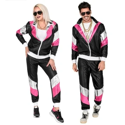 Afbeelding van Widmann Jaren 80 &amp; 90 Kostuum Intergalactisch In De 80s Roze, Zwart, Zilver Large Carnavalskleding Verkleedkleding
