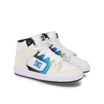 Afbeelding van DC Shoes Manteca Sneakers hoog voor kinderen, Maat: 33, Opb off white placid blue Leer en textiel