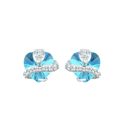 Afbeelding van Elli Heart Crystal Oorbellen, Dames, Maat: One Size, Blau