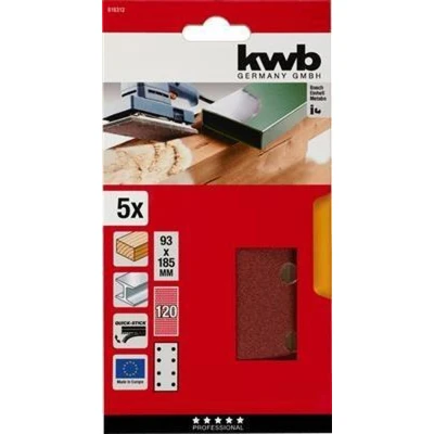Afbeelding van kwb 818312 Schuurpapier Korrelgrootte 120 (l x b) 185 mm 93 5 stuk(s)