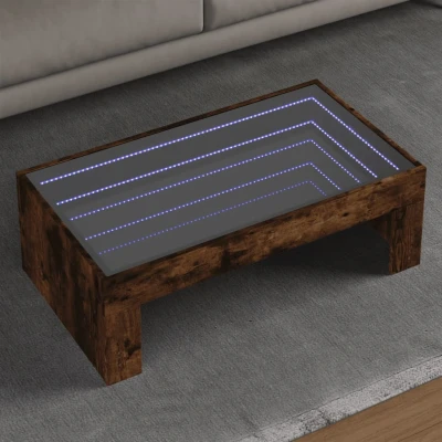 Afbeelding van vidaXL Salontafel met Infinity LED 90x50x30 cm gerookt eikenkleurig