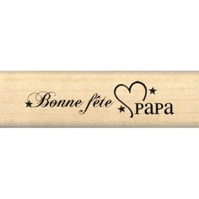 Afbeelding van Florilèges Design FB109115 Scrapbooking stempel, goed feest, papa, beige, 2 x 7 2,5 cm