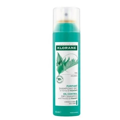 Afbeelding van Klorane Olie Control Nettle &amp; Vitamine E Droogshampoo 150ml Voor Vet Haar