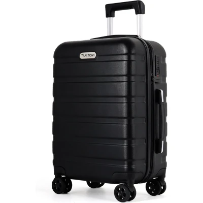 Afbeelding van TAN.TOMI Kofferset 65L Handbagage Ruimbagage Cijferslot Reiskoffer met Wielen Zwart
