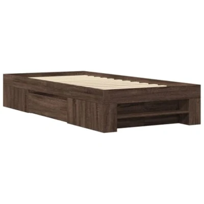 Afbeelding van vidaXL Bedframe bewerkt hout bruin eikenkleur 100x200 cm