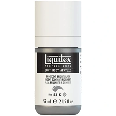 Afbeelding van Liquitex Professional Soft Body acryl fles 59 ml glanzend zilver iriserend