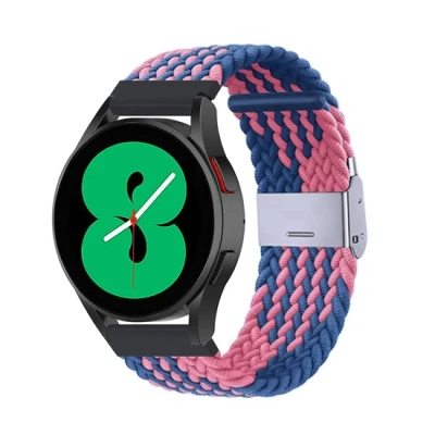 Afbeelding van Braided nylon bandje Blauw / roze Xiaomi Mi Watch S1 Pro Active S2