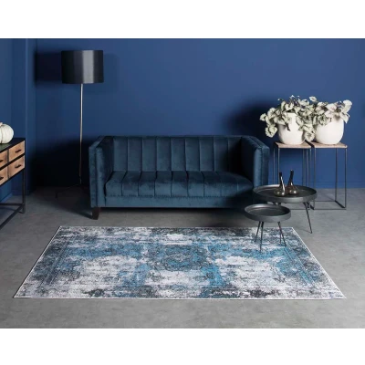 Afbeelding van Vintage Tapijt/Vloerkleed Nostalgia No.1 Blauw 160x230 Cm