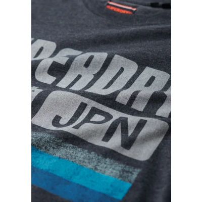 Afbeelding van Superdry Japan Stripe Tshirt print, Heren, Maat: XL, Eclipse navy marl