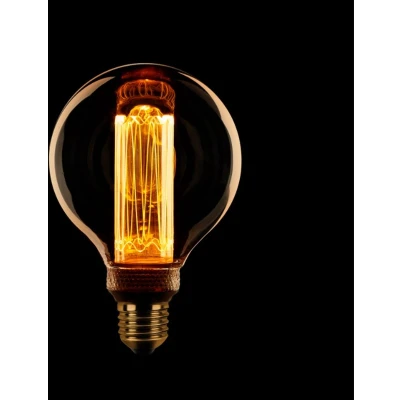 Afbeelding van ETH Globe 80mm kooldraad LED 4w E27 240v 1800k 3 stappen dimbaar amber/goud 200L + M.