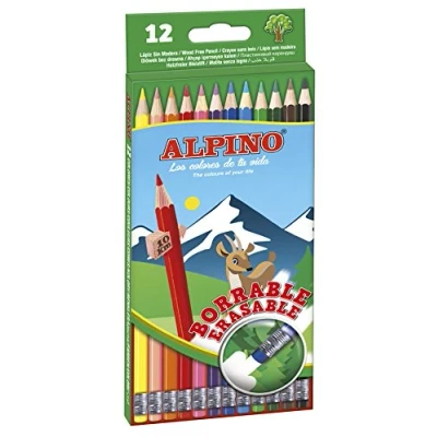 Image de Étuis 12 Crayons de couleurs Alpino avec gomme