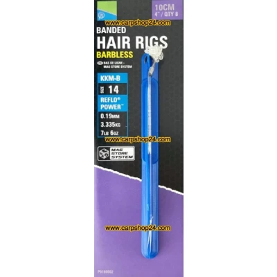 Afbeelding van Preston KKM B Banded Hair Rigs Barbless 10cm (8 pcs) Maat : haak 14 0.19mm