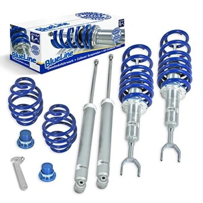 Afbeelding van JOM Car Parts &amp; Hifi GmbH Blueline 741008 Verstelbare schroefdraadophanging Schokdempers met schroefdraad Complete Tuning Kit Duitse kwaliteit