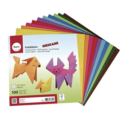 Afbeelding van RAYHER, 71830000, 100 stuks Origami vouwpapier, FSC, Mix Credit, 20 x cm, 80 g/m²