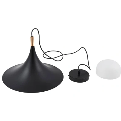 Afbeelding van Lindby hanglamp Jarl, zwart, metaal, Ø 35 cm, G9