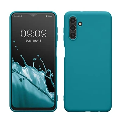 Afbeelding van kwmobile telefoonhoesje geschikt voor Samsung Galaxy A04s Hoesje smartphone Back cover in mat petrol