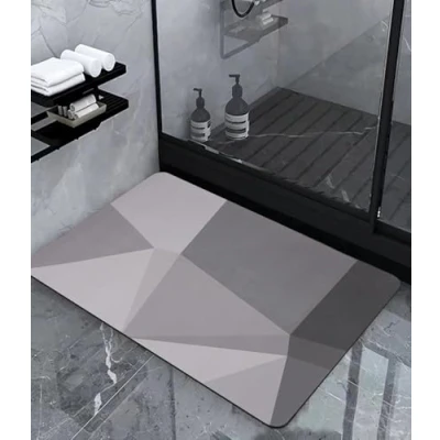 Afbeelding van SOBEAU Badmat, antislip, absorberend, 60 x 40 cm, microvezel, wasbaar, sneldrogend, grijs