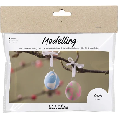 Afbeelding van Mini Hobbyset Boetseren Gemarmerdere Eieren