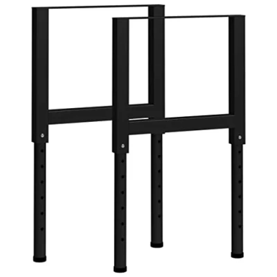 Afbeelding van vidaXL Verstelbare werkbanklijsten, 2 stuks, metaal, 55 x 69 95,5 cm, zwart