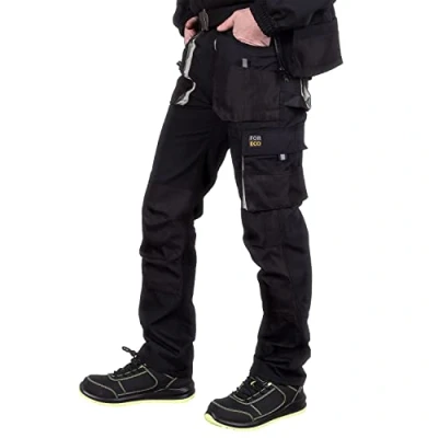 Image de REIS Men&#039;s FORECO T_BJS Work Utility Pants, Noir/gris clair, Taille 58, 58