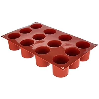 Afbeelding van Silikomart 20.098.00.0060 SF098 bakvorm, cilinder, 12 bakjes, siliconen, terracotta