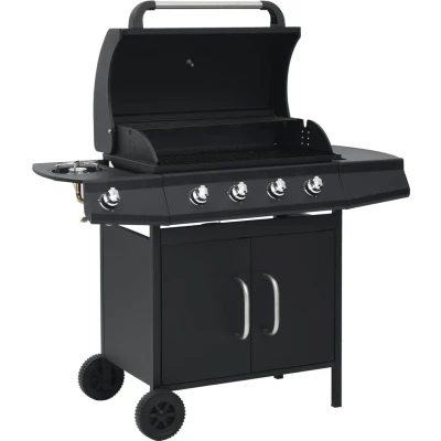 Afbeelding van Gasbarbecue 4+1 kookzone staal zwart