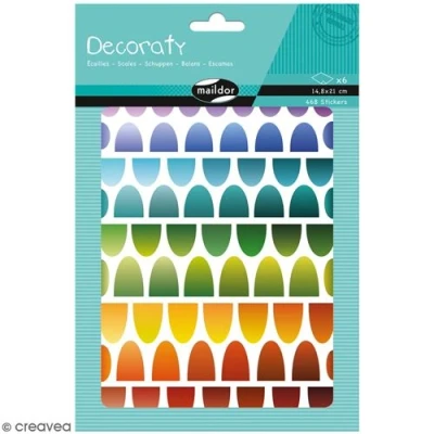 Image de Autocollants Decoraty Écailles Multicolore 468 pcs