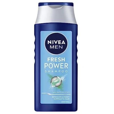 Afbeelding van NIVEA MEN Menthol shampoo, siliconenvrije shampoo verfrist en versterkt hoofdhuid haar, pH geoptimaliseerde haarverzorging met frisheid, Fresh Power (250 ml)