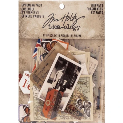 Afbeelding van Idea ology Tim Holtz Ephemera Pack Snippets (111 stuks) (TH93564)