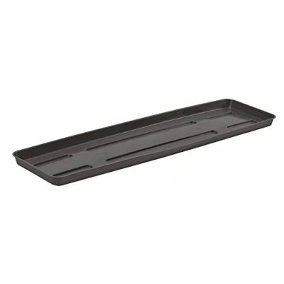 Afbeelding van VERDENIA Draco onderzetter voor bloempot, plantenbak, kruiden, kunststof, licht, stabiel, rechthoekig, 60 x 15 2,5 cm, grafiet