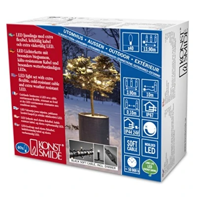Afbeelding van Konstsmide 6620 117 Micro lichtketting Buiten werkt op het lichtnet Aantal lampen 40 LED Warmwit Verlichte lengte: 3.9 m Dimbaar