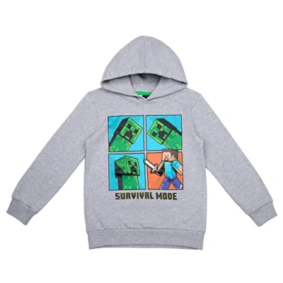 Afbeelding van Minecraft Creeper hoodie voor jongens, grijs. 3.