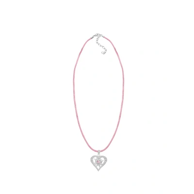 Afbeelding van Elli Edelweiss Heart Ketting, Dames, Maat: 45, Rosa