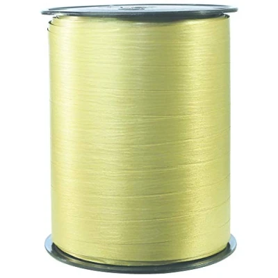 Afbeelding van Clairefontaine 601575C een spoel mat bolduc lint 250 m x 10 mm goud decoratief cadeau lint, doe het zelf, geschenkverpakking