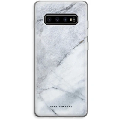 Afbeelding van hoesje geschikt voor Samsung Galaxy S10 Plus Witte marmer Soft Cover Telefoonhoesje Bescherming aan alle Kanten en Schermrand