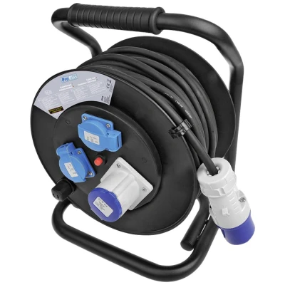 Afbeelding van Pro Plus Kabelhaspel CEE Stekker naar Contrastekker en 2 x Schuko WCD 25 meter 3 2.5 mm2