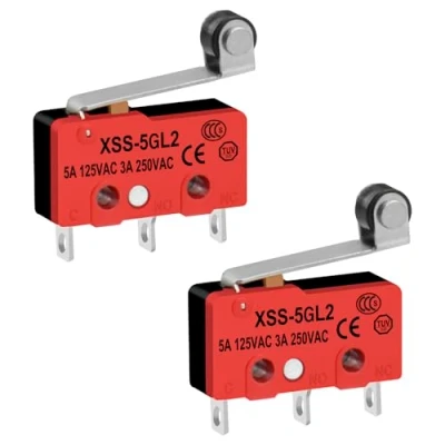 Afbeelding van Heschen 2x XSS 5GL2 SPDT mini microschakelaar 3 polig 5A 125V AC, 3A 250V AC CE en TÜV