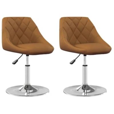 Afbeelding van Eetkamerstoelen draaibaar 2 st fluweel bruin